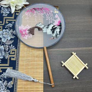 双面刺绣古风团扇婺源周庄乌镇西塘丽江南浔古镇旅游景区江南扇子