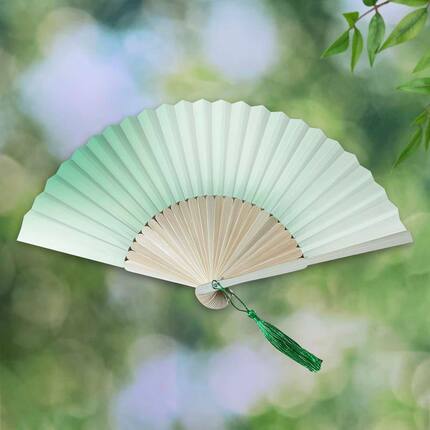 6寸单面渐变纯色随身便携小扇子伴手礼纪念品折扇夏季中国风女扇
