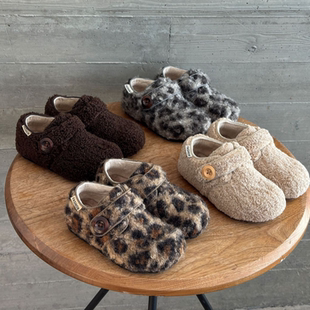 儿童韩范经典毛毛鞋2025冬季新款男童加绒棉鞋勃肯鞋女童豆豆鞋潮