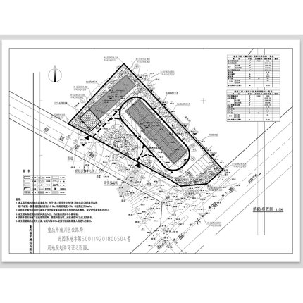 高速公路服务区加油站停车区建筑施工图cad平面规划方案设计素材