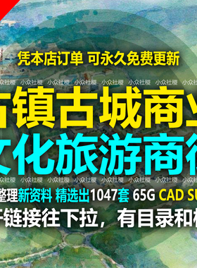 2024文旅商业街小镇古城古镇旅游建筑景观规划设计方案CAD文本SU