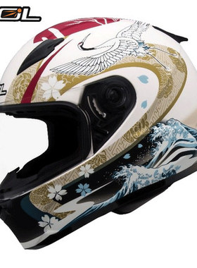中国台湾SOL卡丁车踏板摩托车头盔SF-2M浮世绘女士机车仙鹤全盔