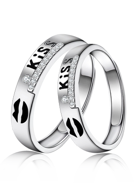 沁缘925银活口可刻字情侣对戒