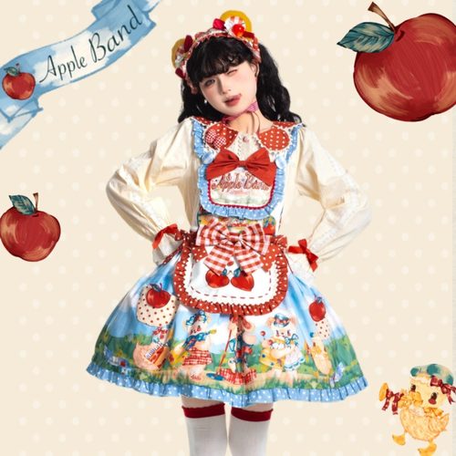 星辰幻想红苹果美式印花Lolita