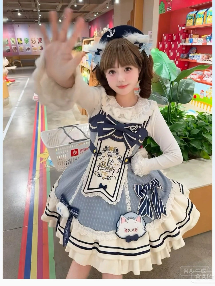 thumbnail for The third group made an appointment for "Riding the Wind and Waves" original design wind lolita snowball candy pudding doll dress