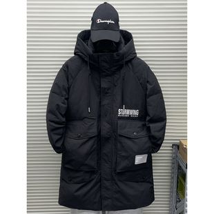 加肥特大码中长款羽绒服男宽松加厚保暖防风外套青年学生胖子潮牌