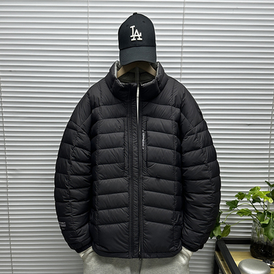 轻薄无帽排骨羽绒服男士冬季装大码胖子运动立领90白鸭绒休闲外套