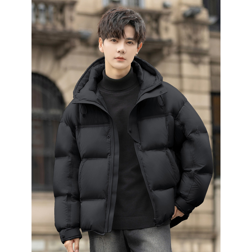 高充绒量男士羽绒服泡芙25新款冬季加厚面包服短款保暖外套青少年