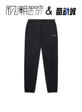 New Balance NB 黑色男纯色舒适运动休闲针织束脚长裤6LD38671-BK