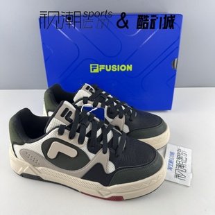 白黑男舒适休闲低帮滑板鞋 T12M342206FTB Bank FILA斐乐潮牌