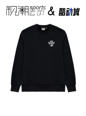 NewBalance NB黑色男女简约百搭运动宽松圆领套头卫衣5CD12023-BK