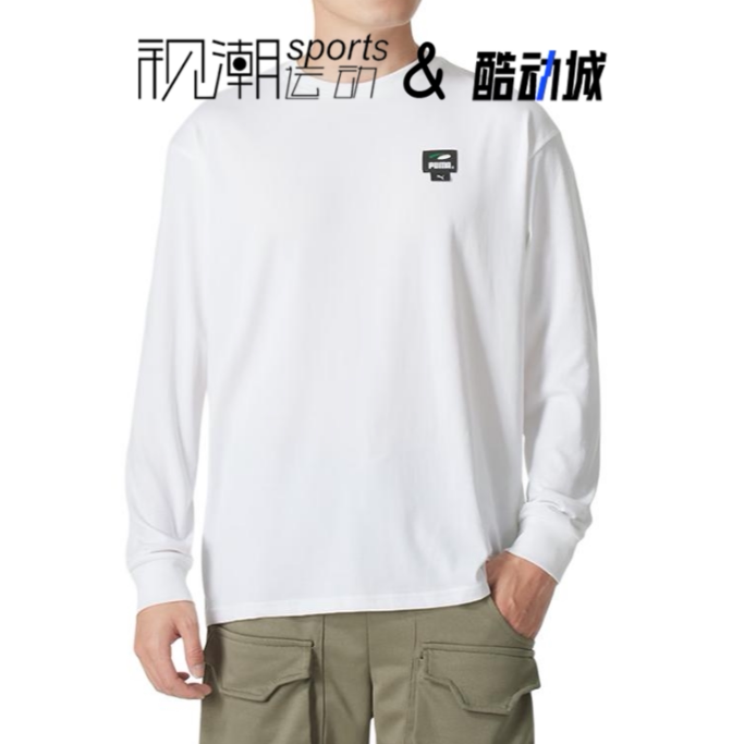 彪马白色T恤圆领长袖舒适宽松