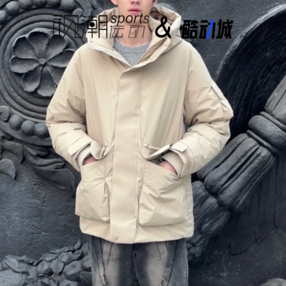 NB杏色派克羽绒服保暖厚实连帽