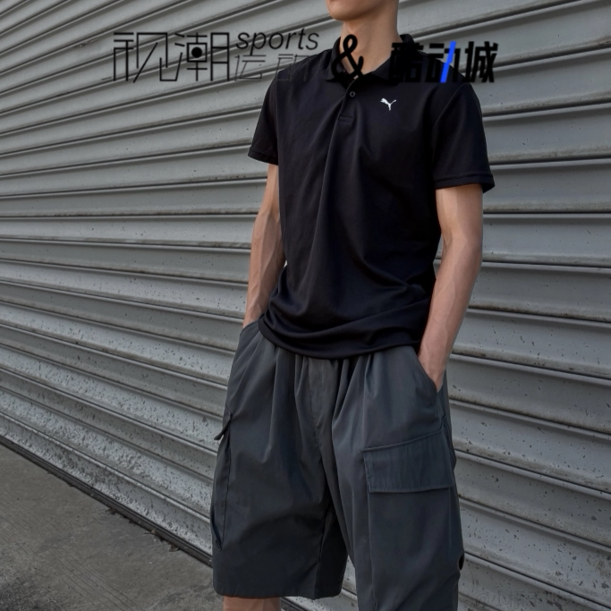 彪马PERFORMANCE黑色短袖Polo衫