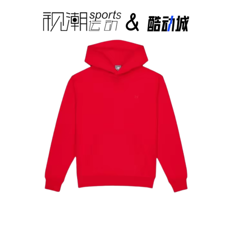 NB红色百搭运动休闲连帽套头卫衣