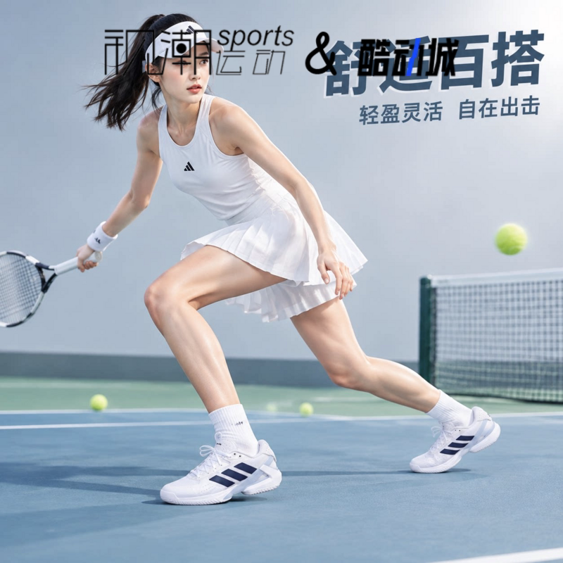 Adidas阿迪达斯Adizero Ubersonic 5白色女百搭舒适网球鞋JR1757