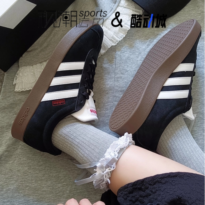 Adidas阿迪达斯VL COURT 2.0黑白男女复古运动休闲德训板鞋HQ1801