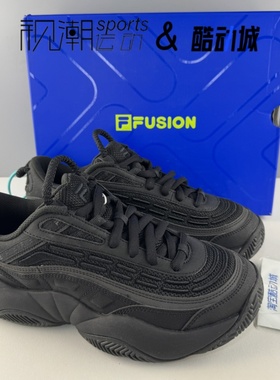 FILA斐乐火焰鞋黑色男时尚休闲舒适复古老爹篮球鞋T12M443217FBM