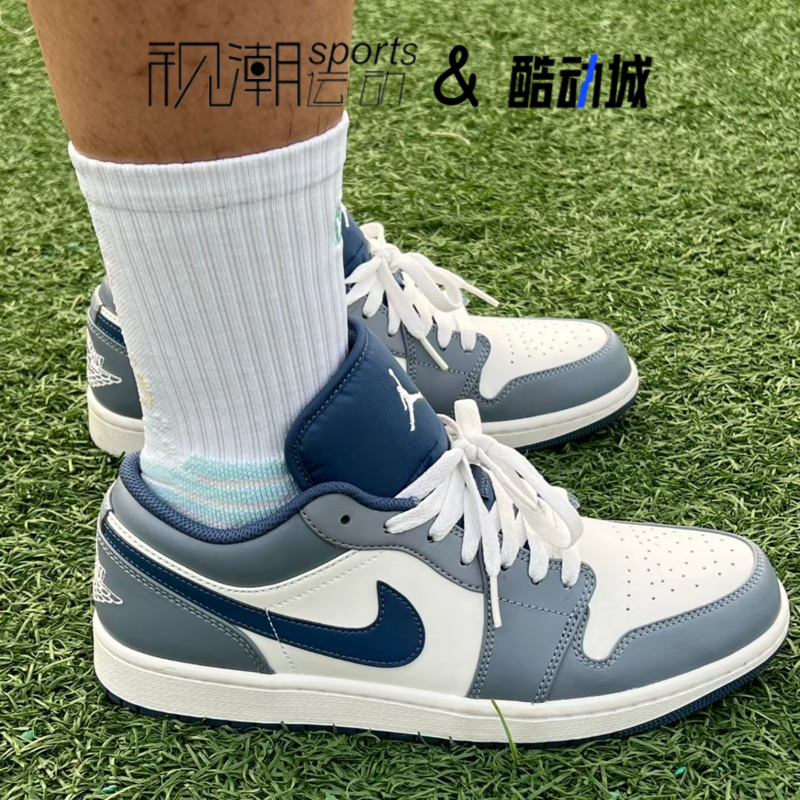 Air Jordan 1 Low AJ1海军蓝男耐磨舒适板鞋复古篮球鞋553558-414