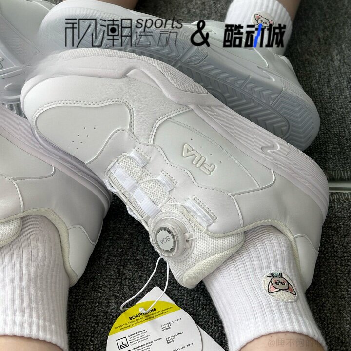 斐乐儿童夏季旋钮校园小白鞋