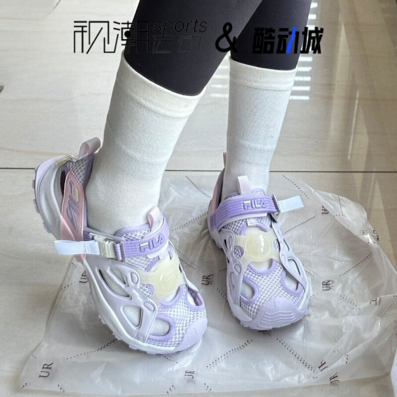 斐乐Promenade粉紫儿童休闲凉鞋