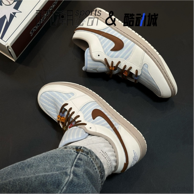 AJ1白蓝舒适时尚耐磨运动篮球鞋