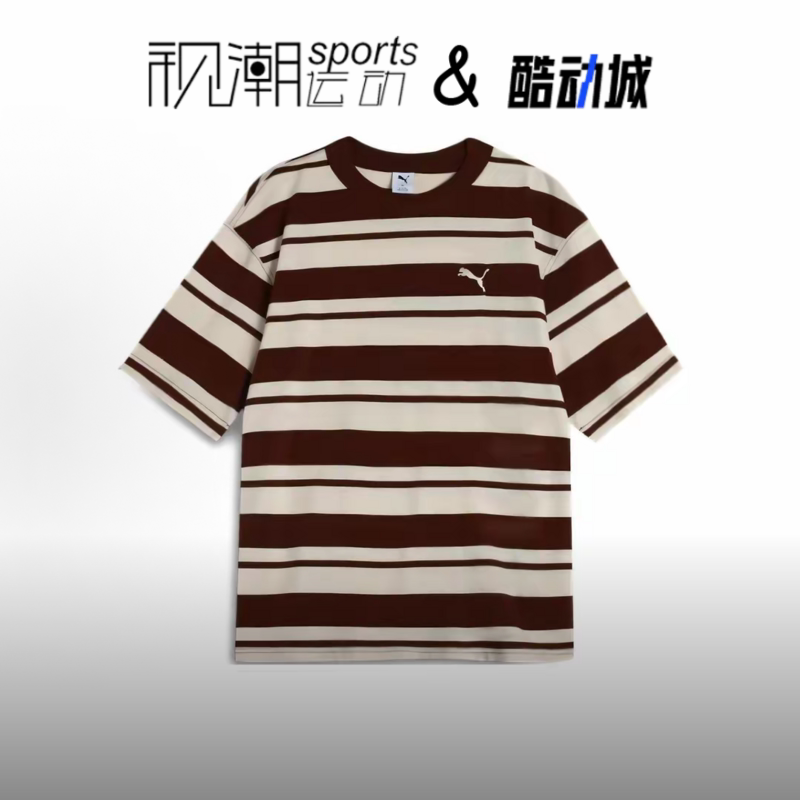 彪马EESSSS25焦糖色T恤美式条纹