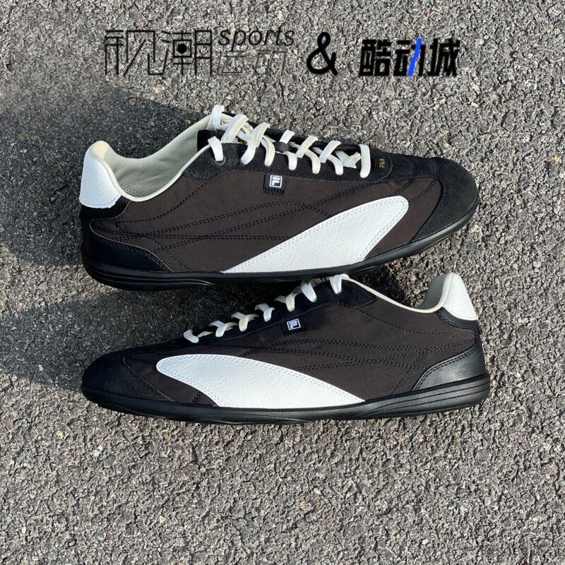 斐乐柔雾鞋骏马黑男薄底德训鞋