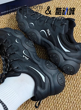 FILA斐乐猫爪7代 黑色男百搭厚底老爹鞋运动休闲鞋F12M612103FBS