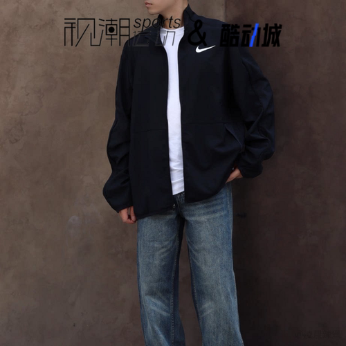 耐克Dri-Fit黑色宽松夹克外套