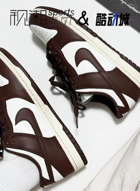 Nike耐克Dunk Low棕白色女子经典复古耐磨运动休闲板鞋DD1503-124