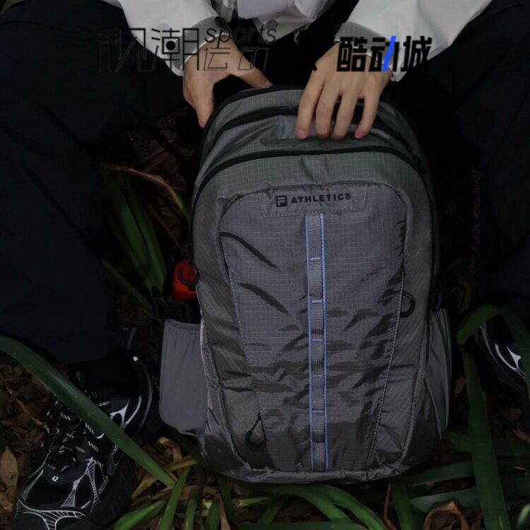 斐乐锡灰经典简约大容量双肩包