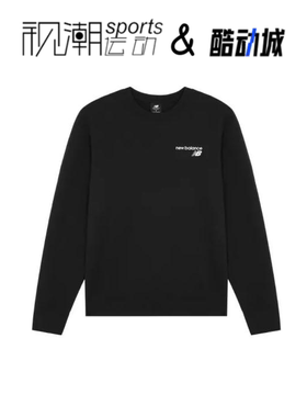 New Balance NB 黑色男子百搭针织圆领运动套头卫衣MT03911-BK