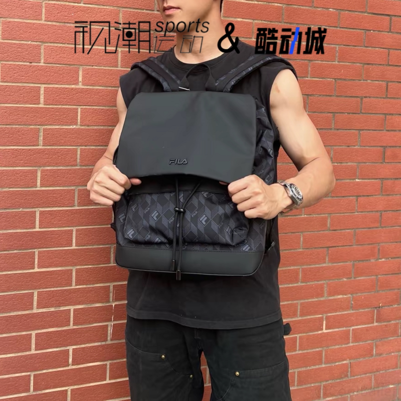 斐乐HERITAGE黑色男双肩包大容量
