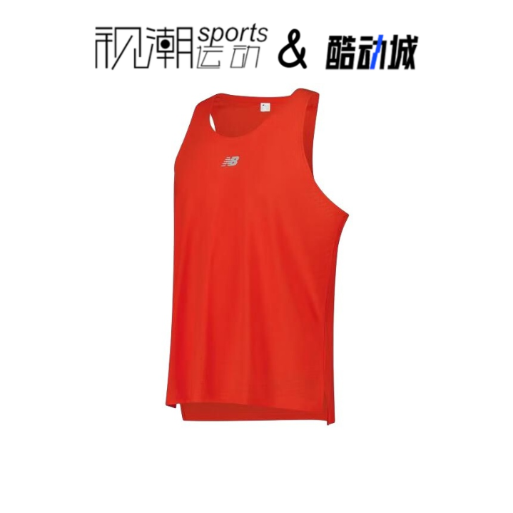 New Balance NB 红色男透气户外跑步运动休闲无袖背心MT41280-NEF