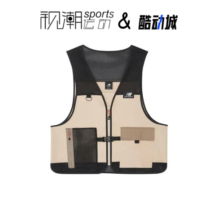 NB卡其色男背心马甲工装运动