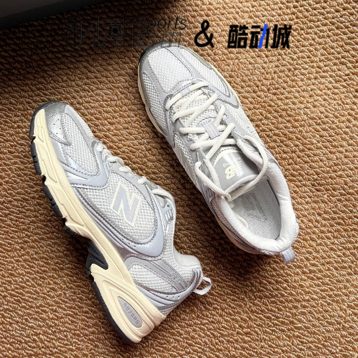 NB530银灰男女耐磨休闲老爹鞋