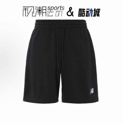 NB纯黑色男五分短裤宽松运动休闲