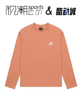 New Balance NB 桔红色男女圆领宽松休闲运动长袖T恤AMT31329-SCE