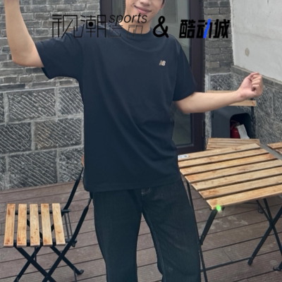 NB黑色短袖T恤舒适百搭运动休闲