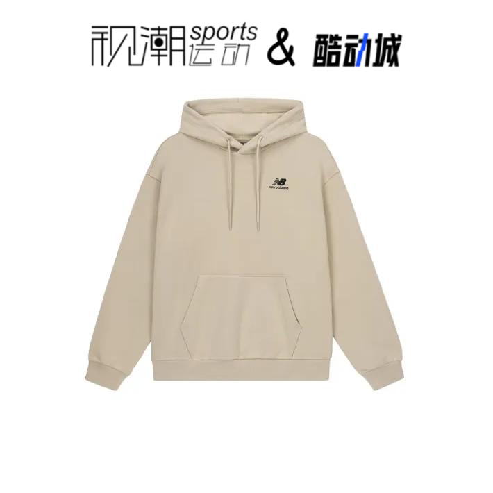 New Balance NB卡其色男女美式复古宽松休闲连帽卫衣5CD38831-LBE
