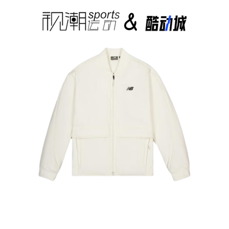 New Balance NB白色男宽松运动休闲印花棒球棉服外套NQE12021-IV