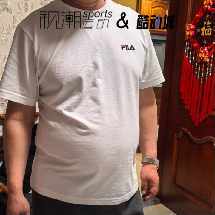 斐乐灰白短袖T恤百搭运动休闲