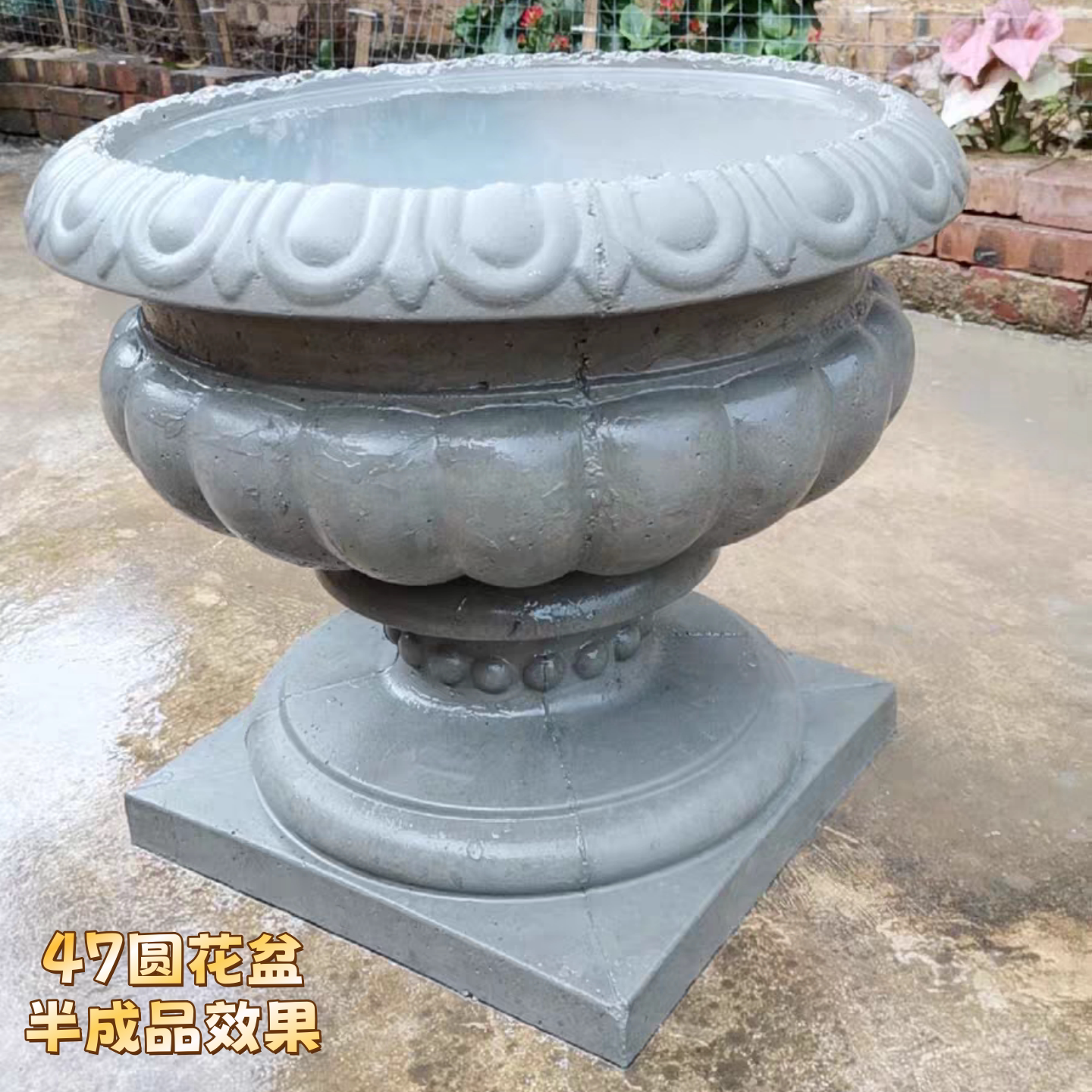 欧式古典水泥圆形花盆模具