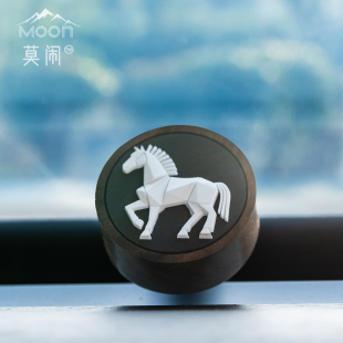 实木车载出风口扩香器香薰汽车香水淡香香氛高级感 白驹寻香