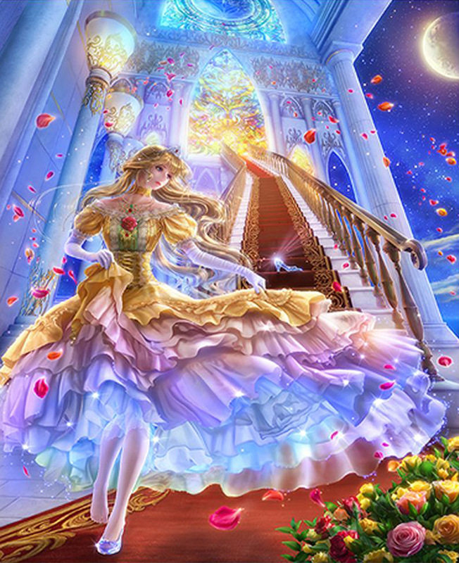 包邮粘贴十字钻石绣满钻卡通梦幻美少女客厅餐饮静吧培训室墙壁画