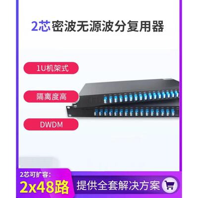 双芯 光纤扩容 DWDM 合波解波 无源波分复用器 波长C15~C62/H15~H62 可扩容48通道