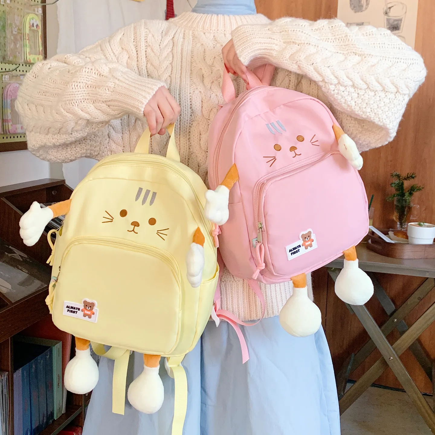 可爱猫咪双肩包女2026新款书包儿童卡通高颜值轻便旅游小背包,运动包/户外包/配件,双肩背包,淘宝优惠券,粉丝福利购,淘宝优惠卷