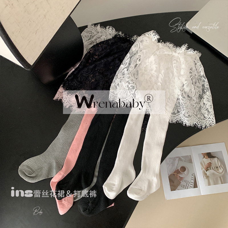 春秋儿童蕾丝连裤袜高腰打底