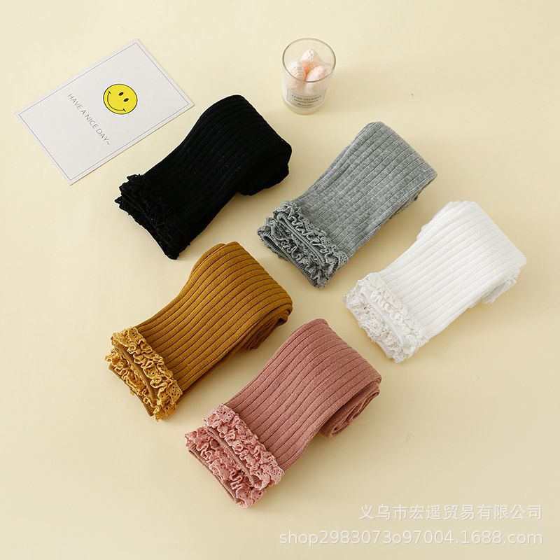 秋冬棉质竖条纹儿童九分裤